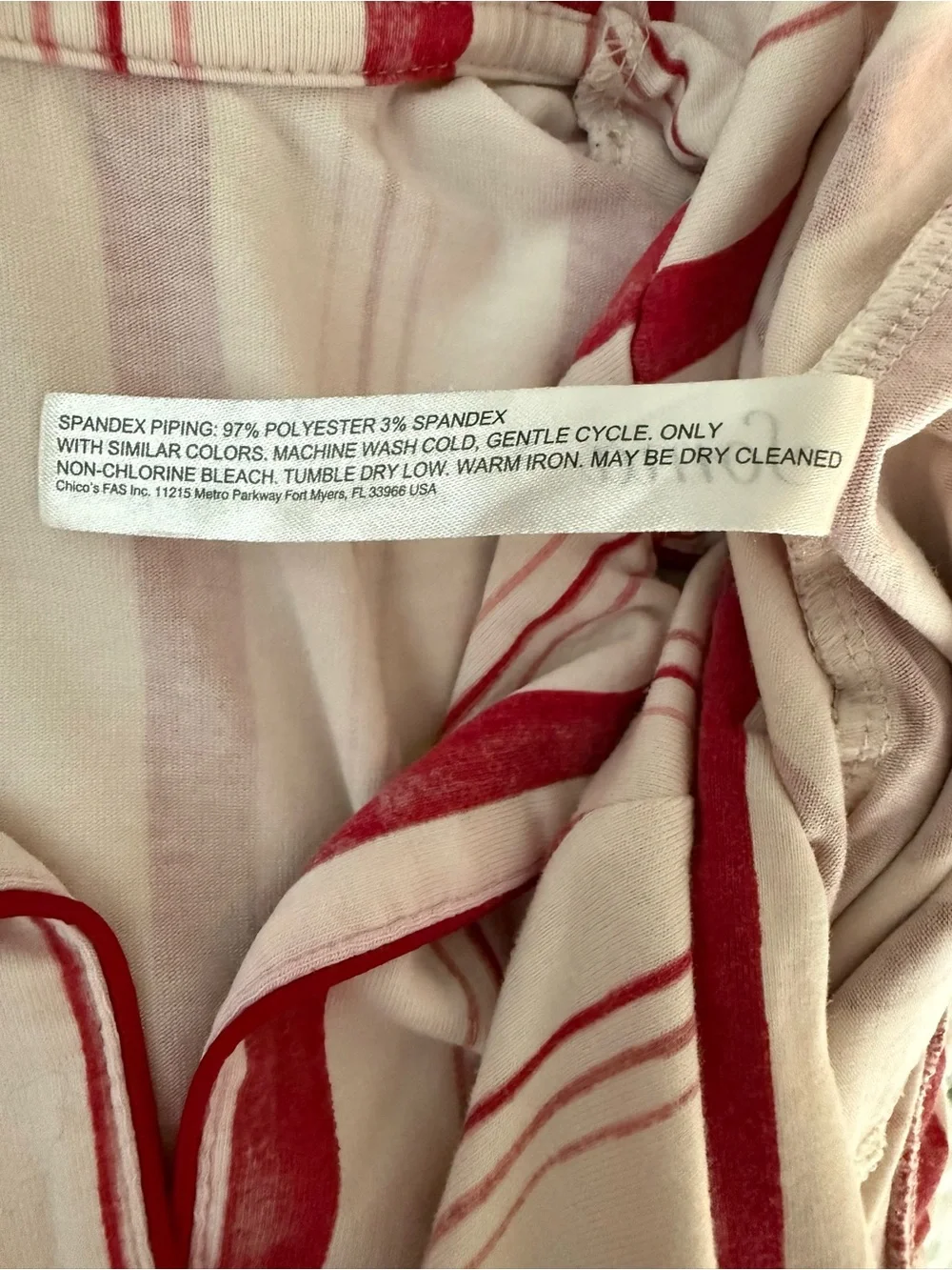 Soma Red Candy Cane Stripe Pajama Set Cotton Modal